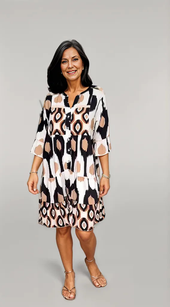 Women Abstract Print Swing Dress | Vienna