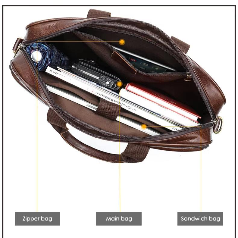 Men Classic Leather Business Bag | Nolan
