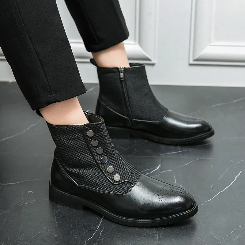 Men Modern Buttoned Ankle Boots | Alexander