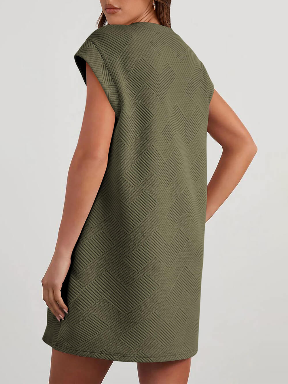 Women Mini Dress Black Cotton | Alouette-5