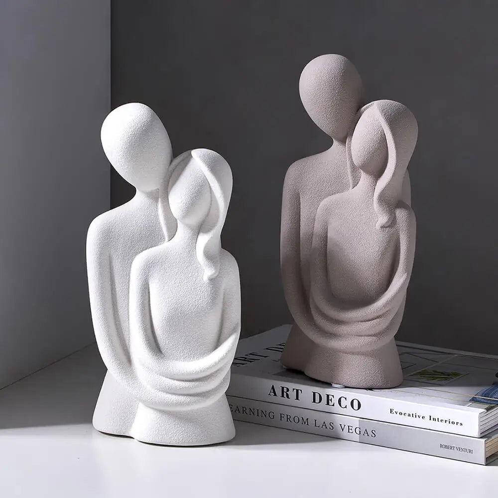 Couple Ceramic Sculpture White | Love Story 3