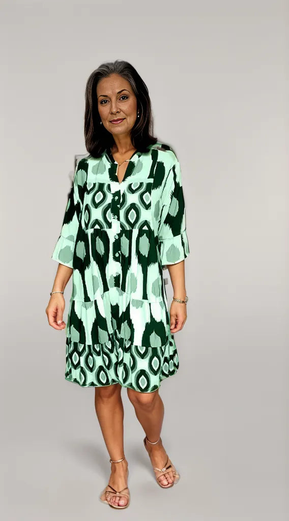 Women Abstract Print Swing Dress | Vienna