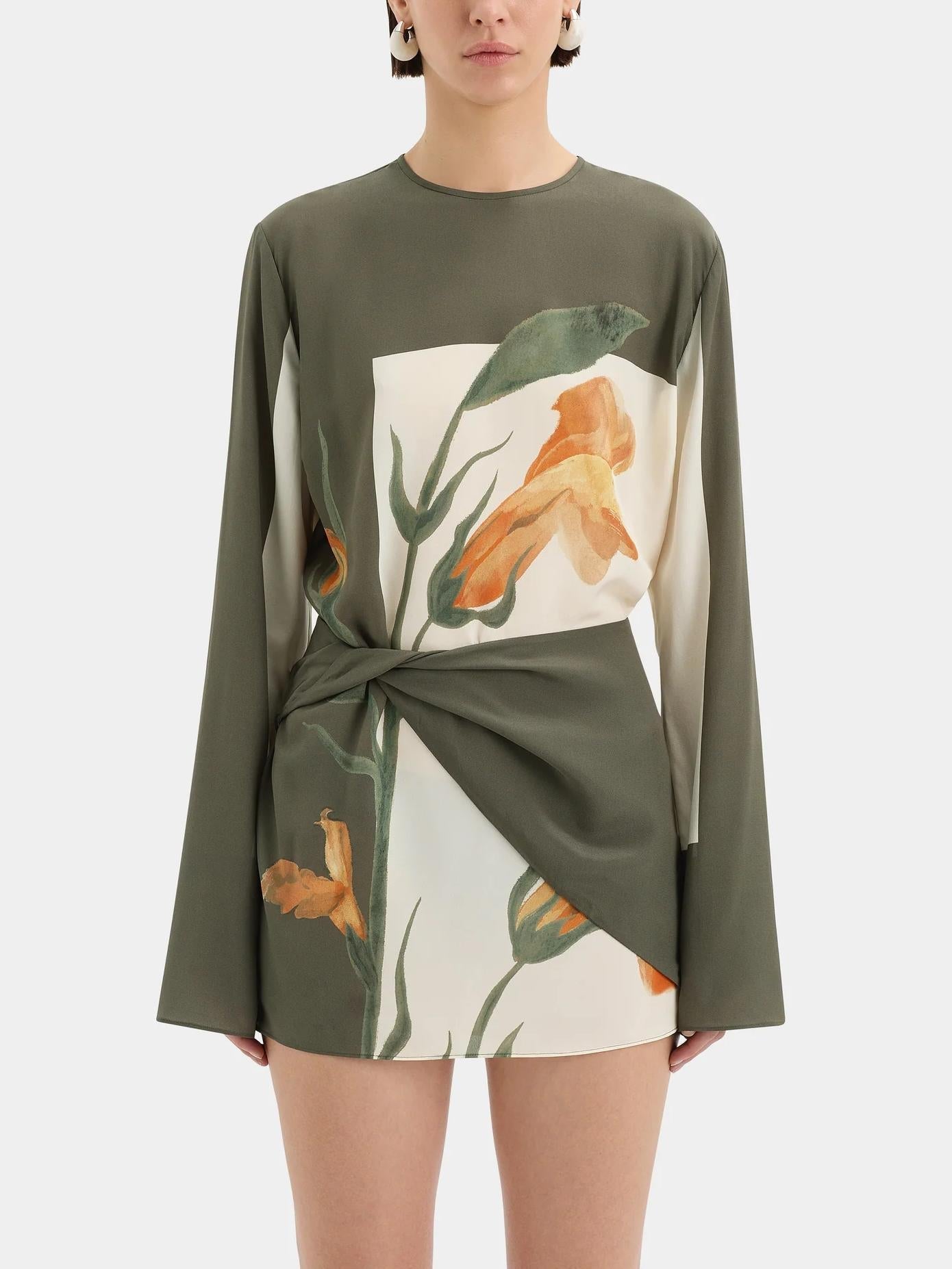 Variant image for Women Mini Dress Floral Crepe | Constance-1
