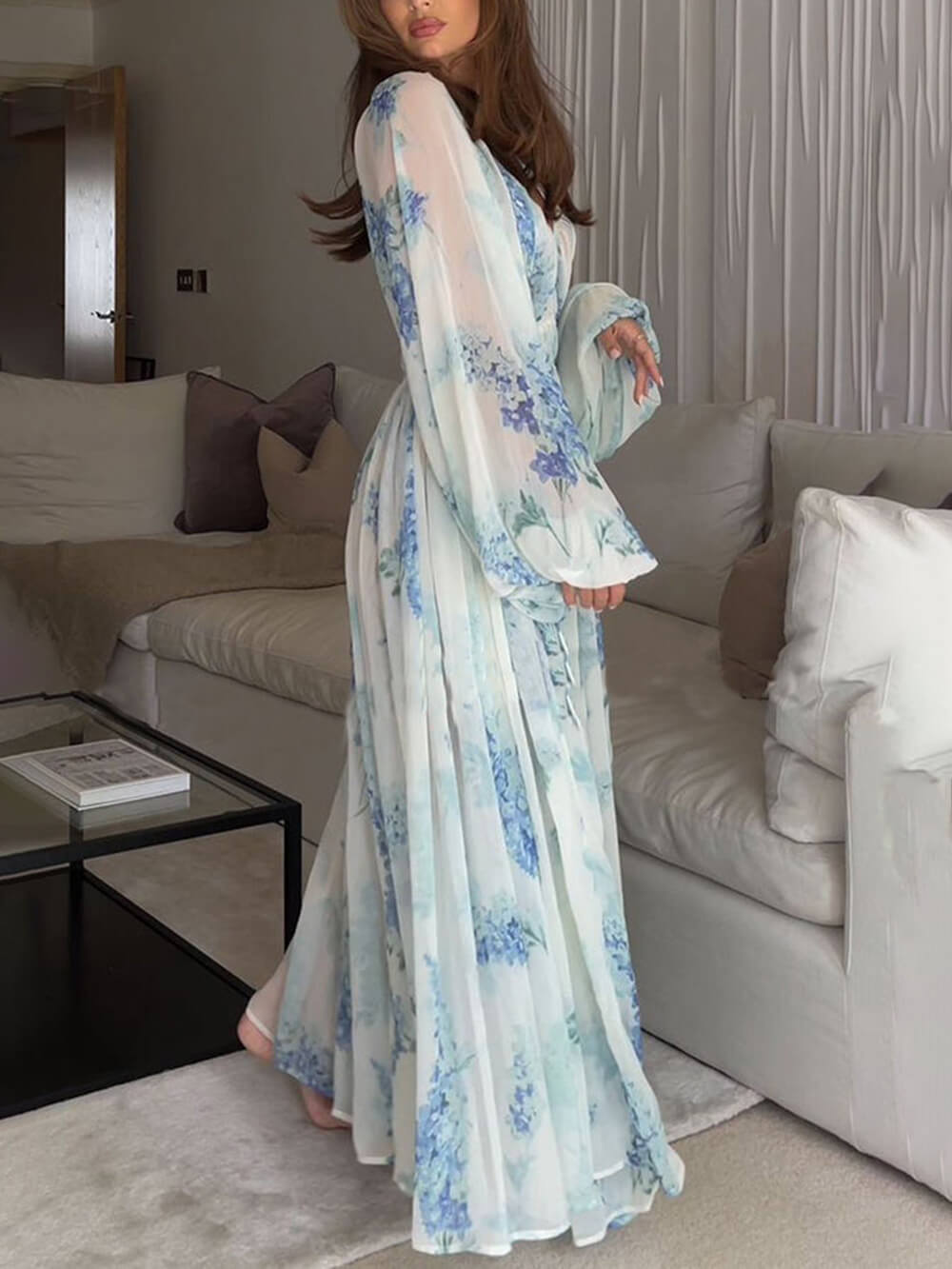 Women Maxi Dress Floral Cotton | Lindsay-2