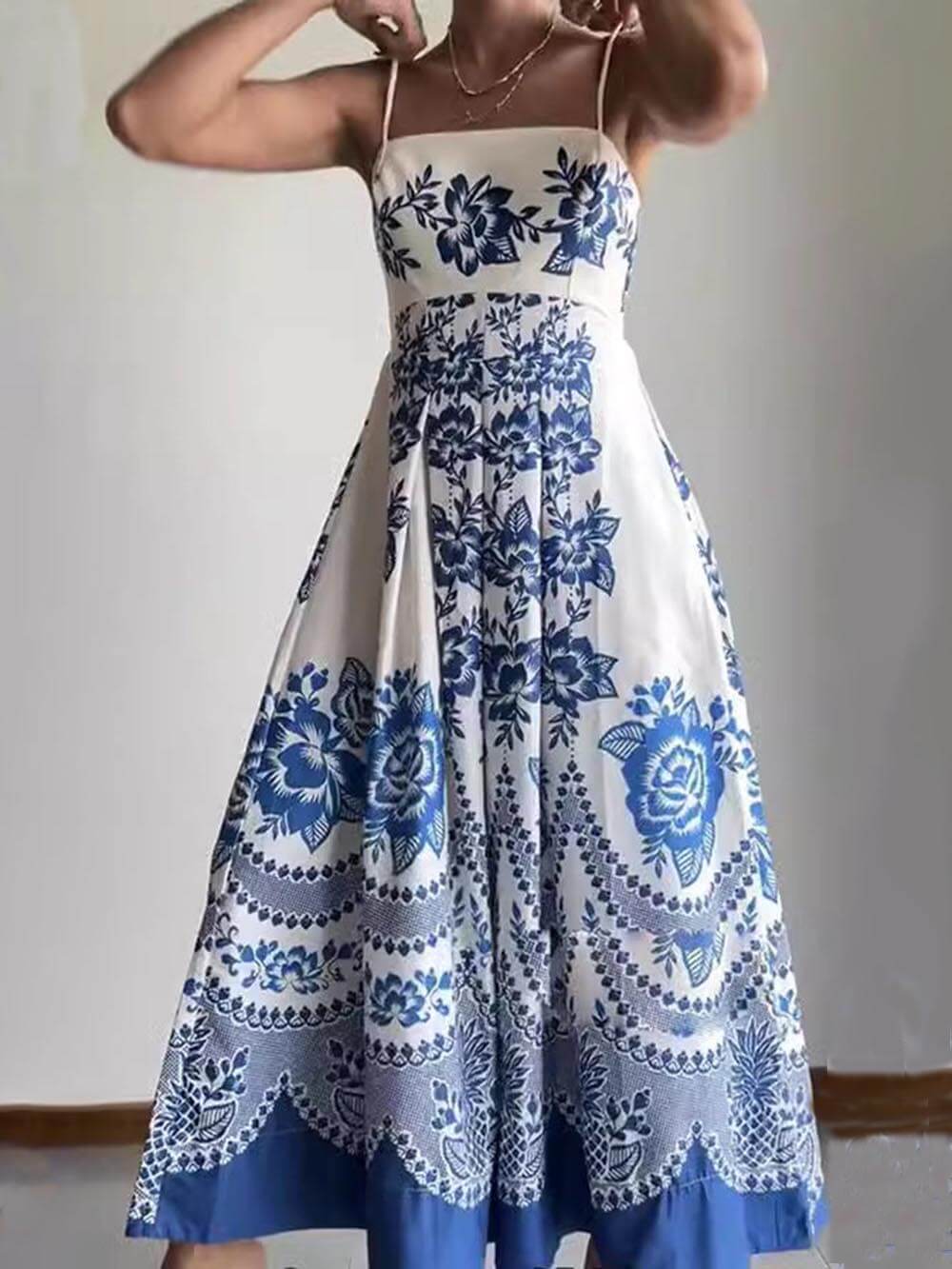 Women Midi Dress Floral Print Polyester | Orlaith-4