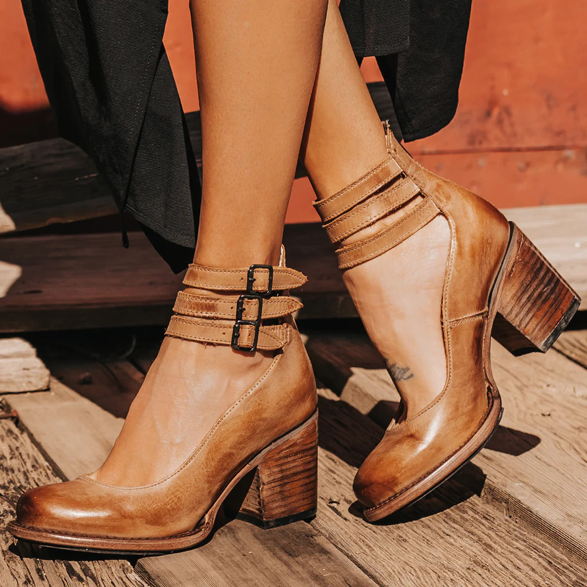 Women Heels Black Eco-Leather Elegant Straps | Melissa-1