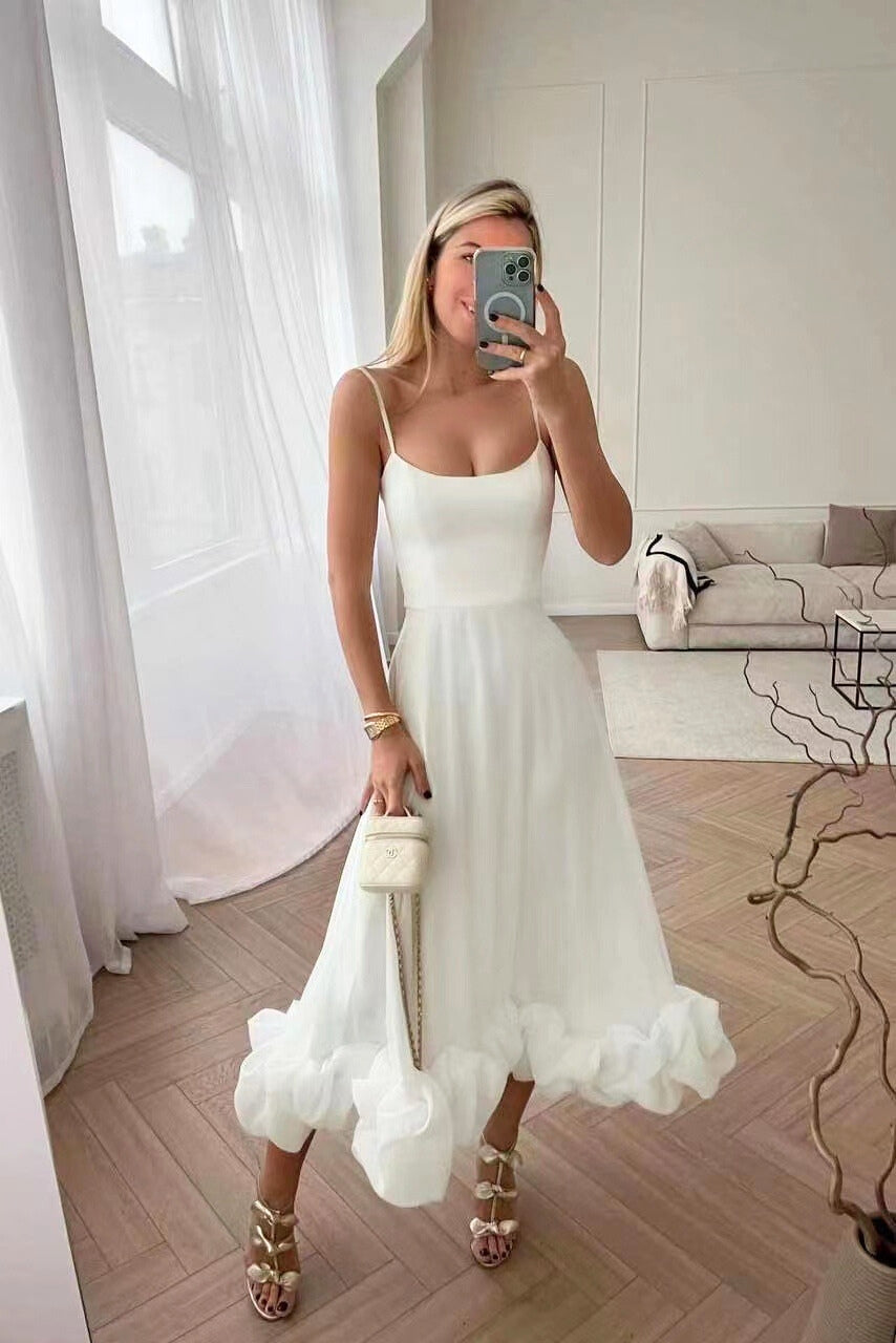 Women Elegant Ruffled Midi Dress | Amara