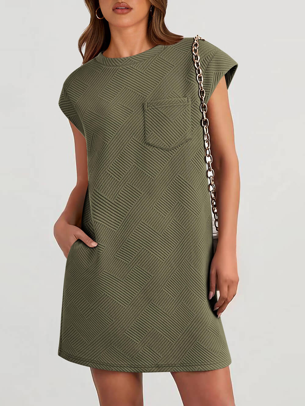 Women Mini Dress Black Cotton | Alouette-4