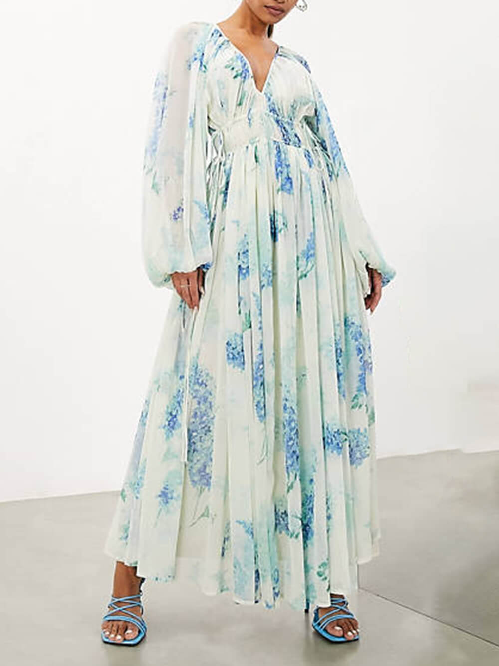 Women Maxi Dress Floral Cotton | Lindsay-4