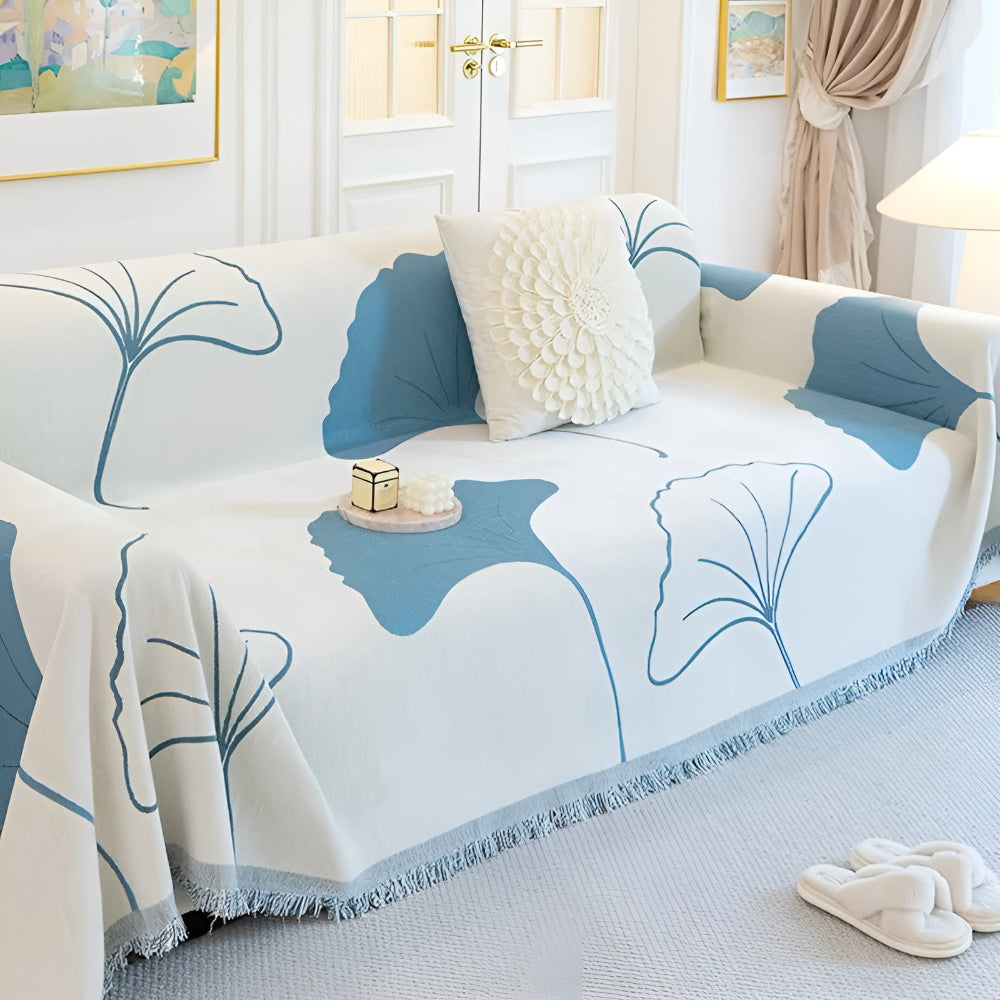 Sofa Cover Ginkgo Leaf Chenille | Elegant Home Decor 5