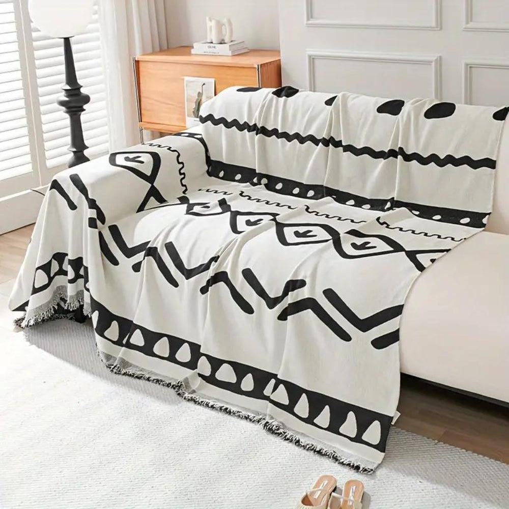Sofa Cover Beige Chenille Non-Slip | Cozy Charm 2