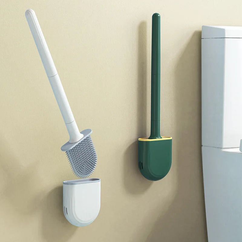 Silicone Toilet Brush Set with Holder for Bathroom | Home Essentials 2