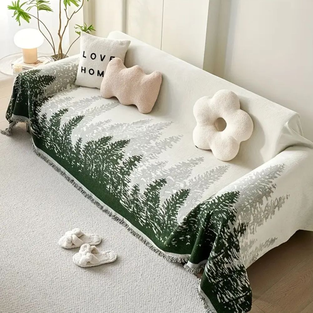 Sofa Cover Green Chenille | Nature's Embrace 2