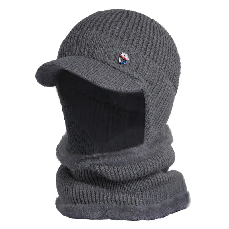 Men Knitted Winter Cap & Neck Warmer Set | Walter