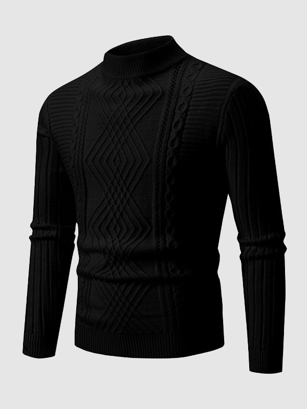 Men Textured Knit Mock Neck Sweater | Carl