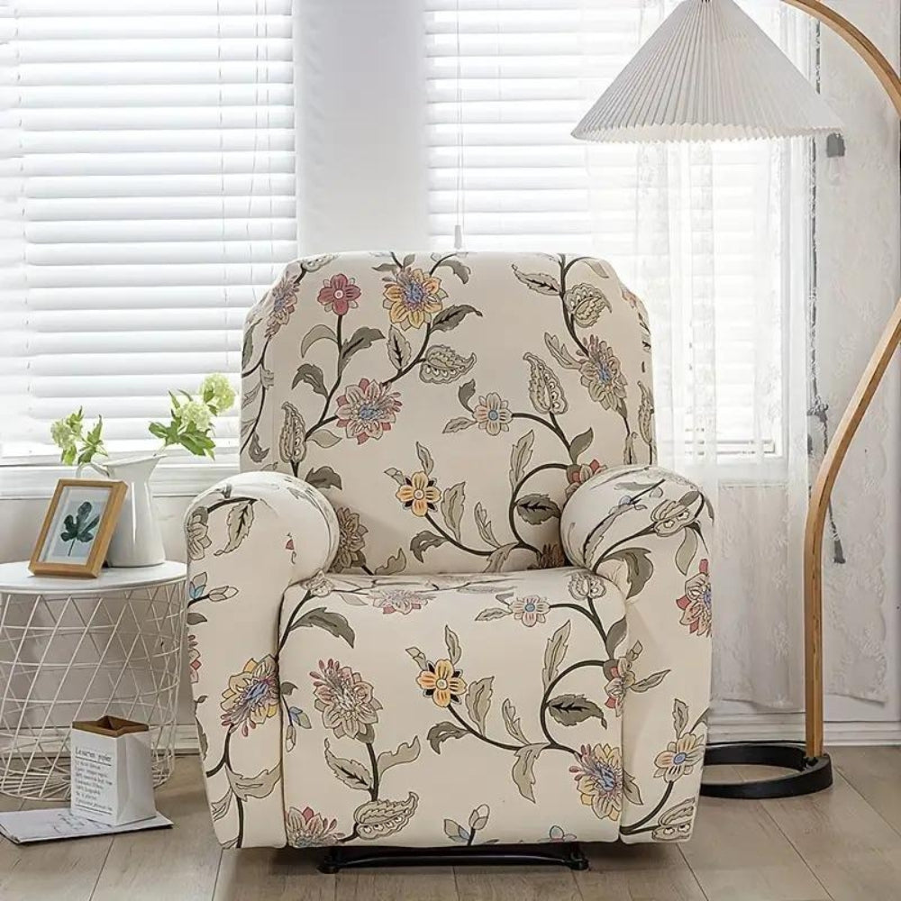 Variant image for Recliner Sofa Cover Gray Stretch Fabric | Blossom-9