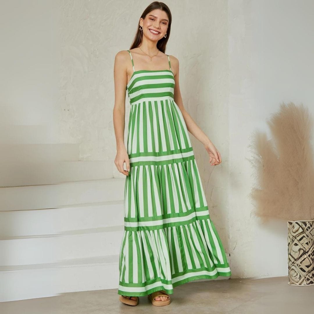 Women Striped Maxi Dress | Ellen