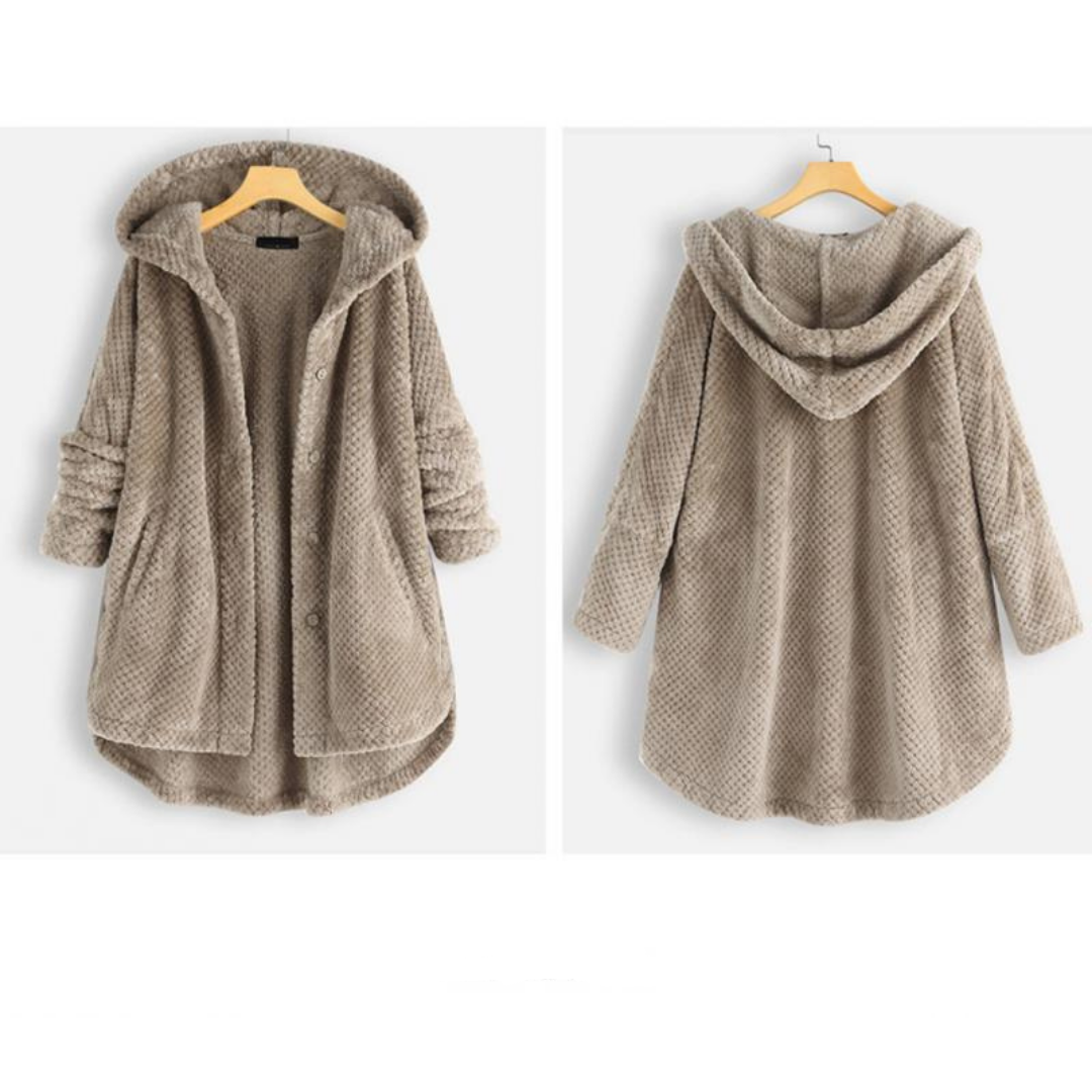 Women Cozy Hooded Button-Up Cardigan | Evelyn