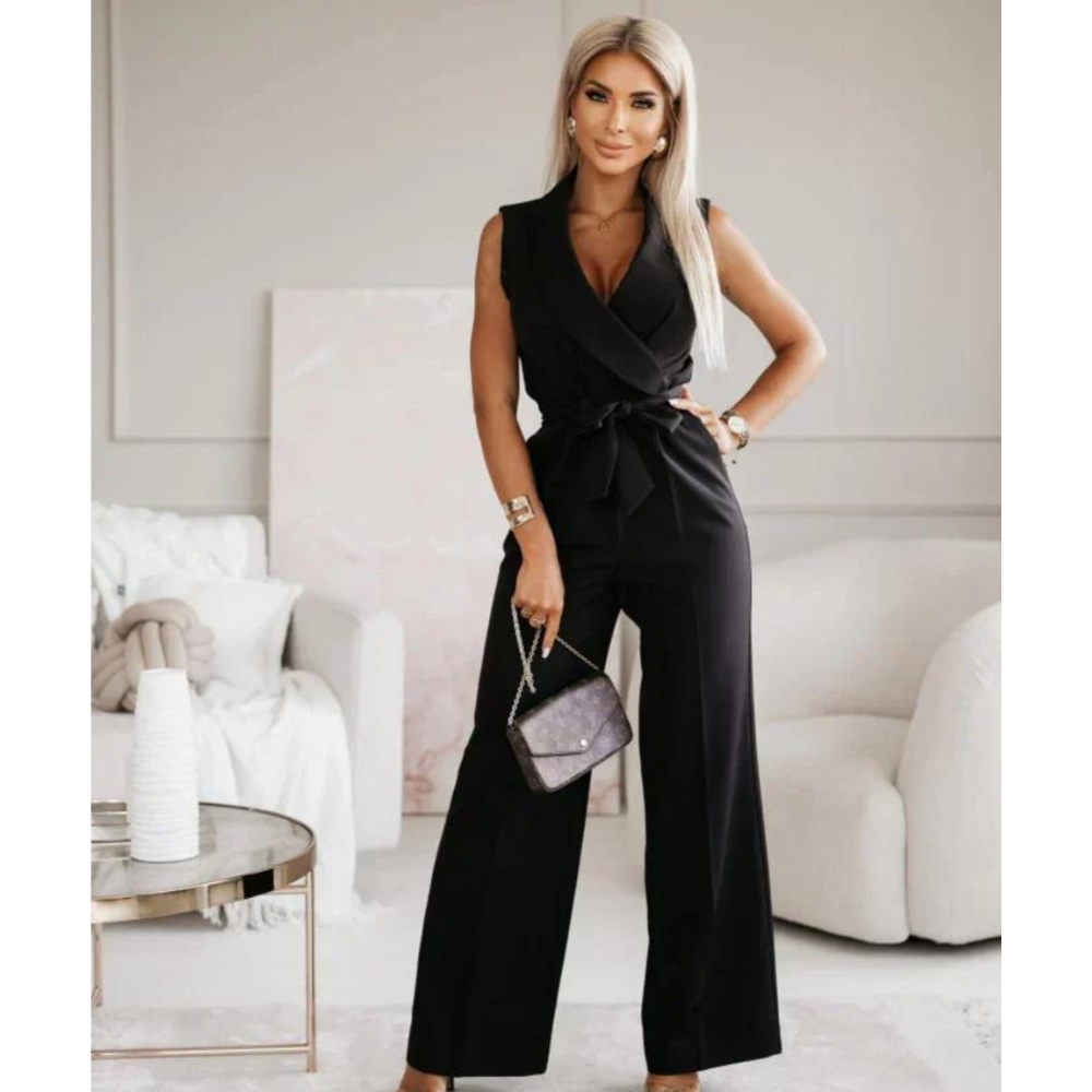 Sleeveless Jumpsuit with Wide-Leg Pants | Carmela