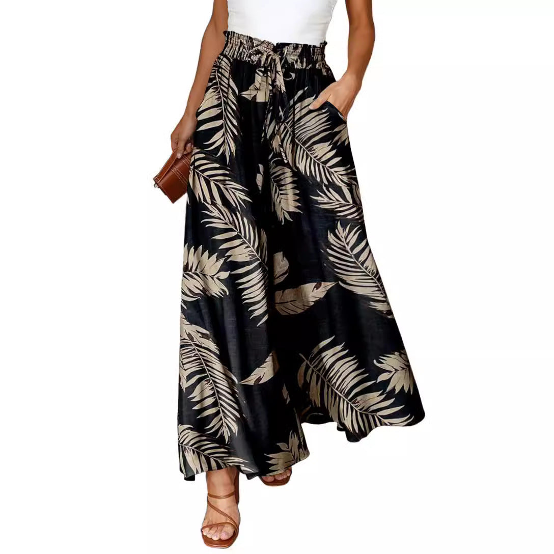 Women Wide Leg Trousers White Spandex | Elegant Comfort-3