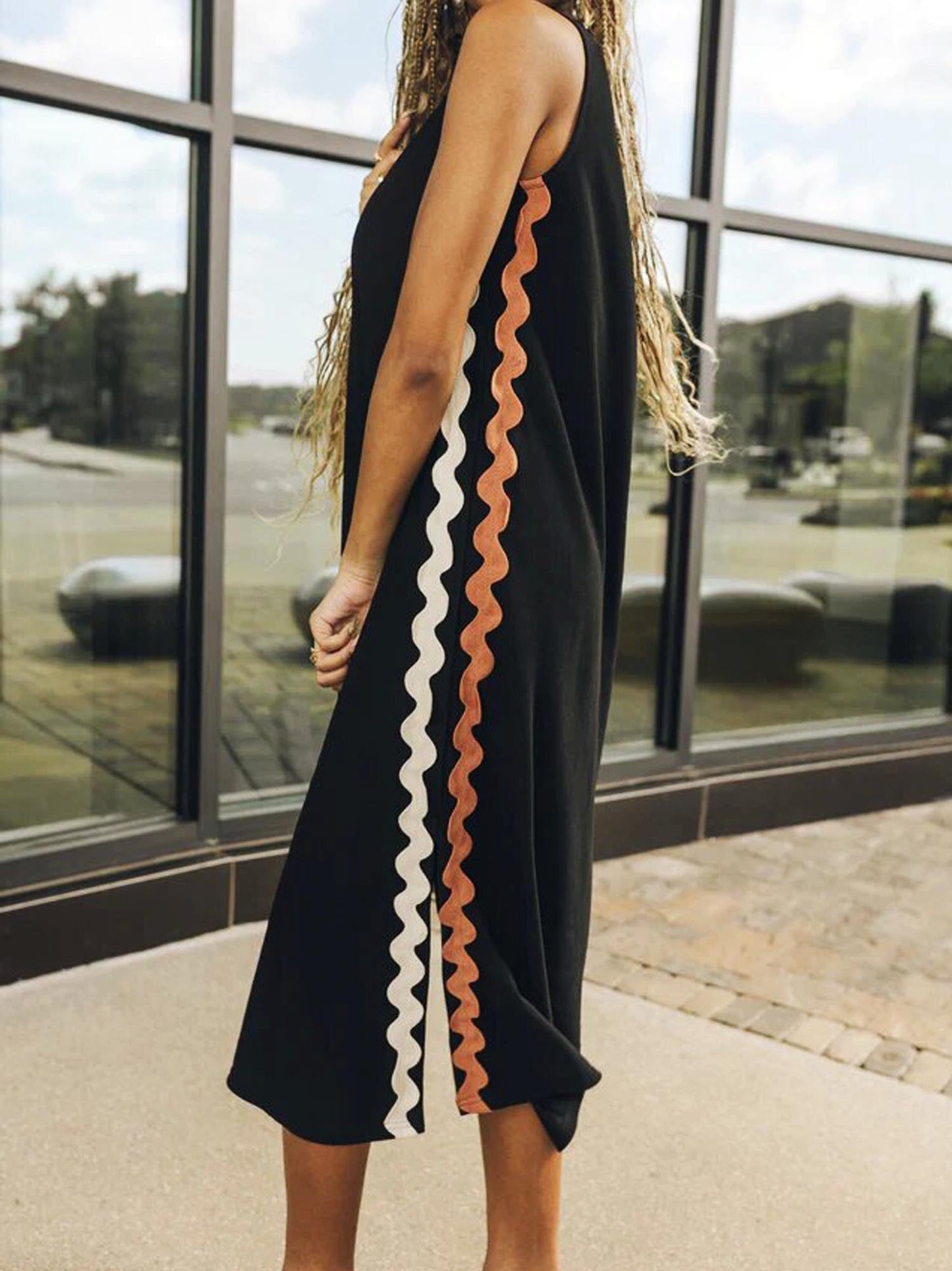 Women Loose Maxi Dress Multi-Color Polyester | Elegant Wave-2