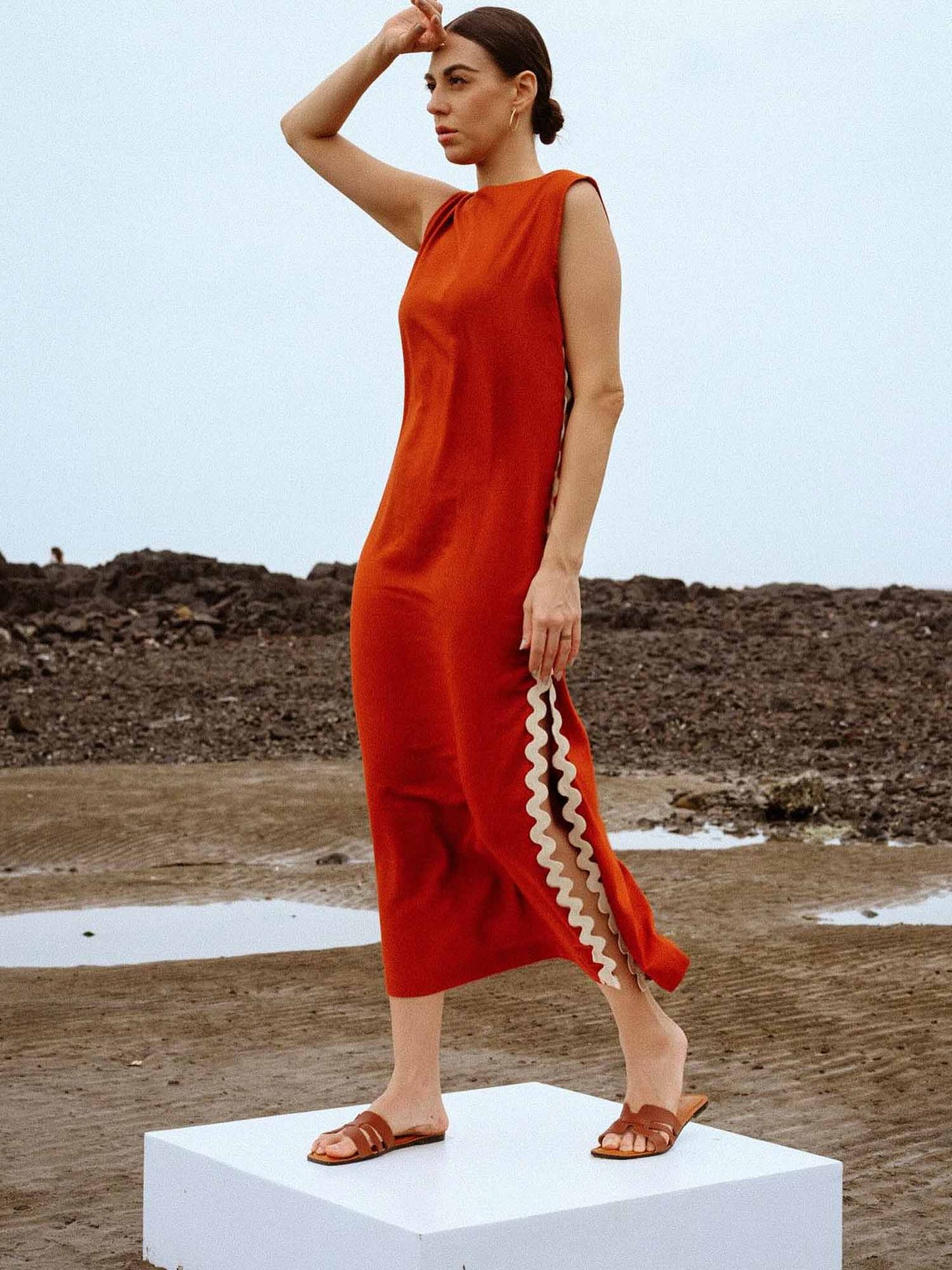 Women Loose Maxi Dress Multi-Color Polyester | Elegant Wave-6