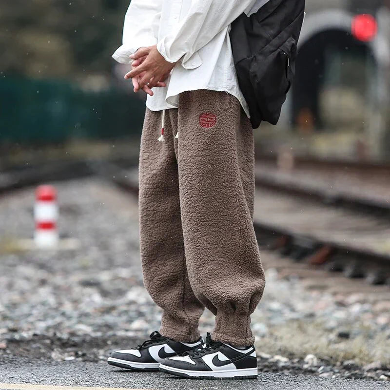 Men's Jogger Pants Black Sherpa | Timothy-2