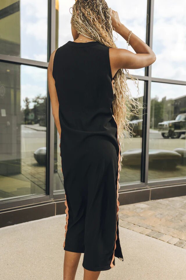 Women Loose Maxi Dress Multi-Color Polyester | Elegant Wave-3