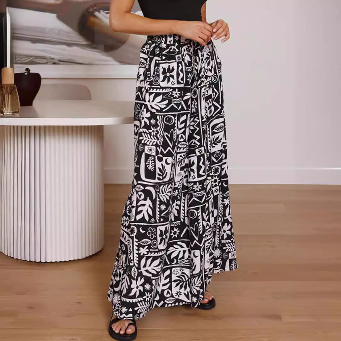 Women Wide Leg Trousers White Spandex | Elegant Comfort-5