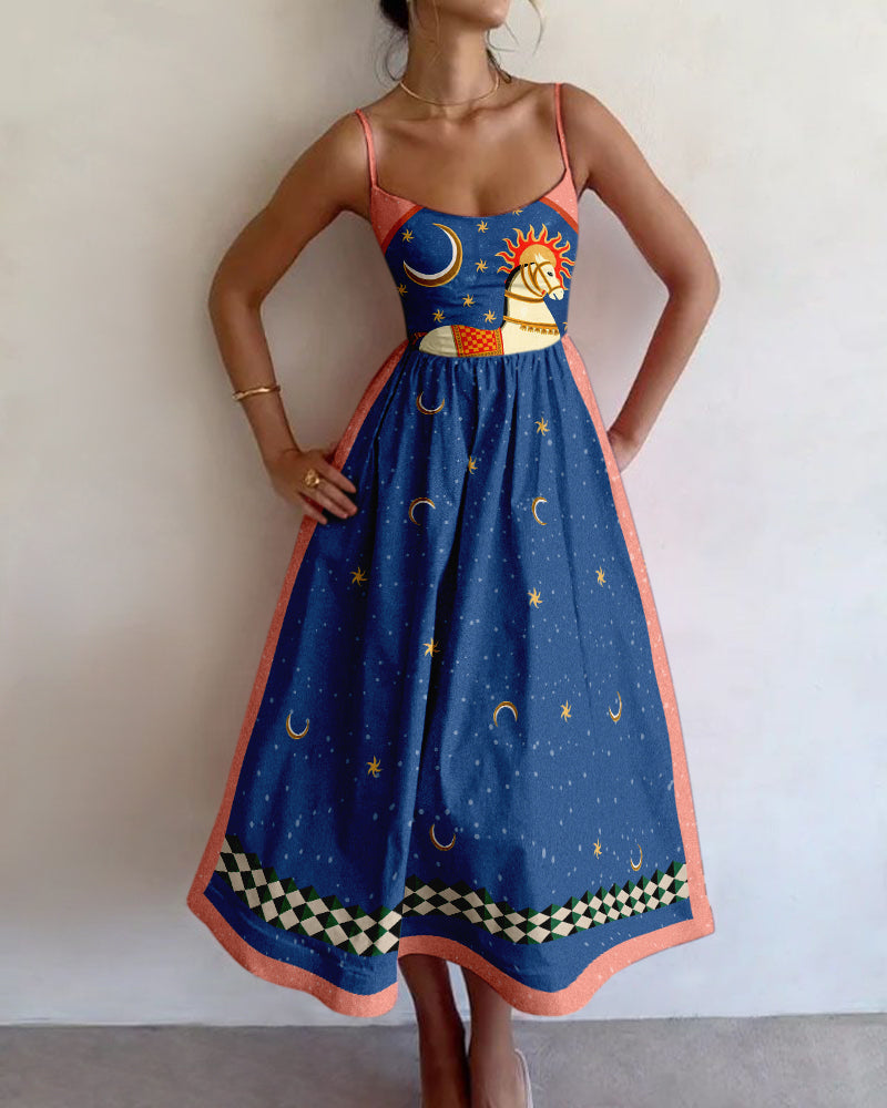 Women Celestial-Themed Midi Dress | Victoria