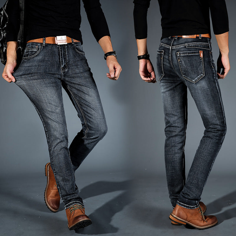 Men's Slim Fit Stretch Jeans Dark Wash Denim | Owen-3
