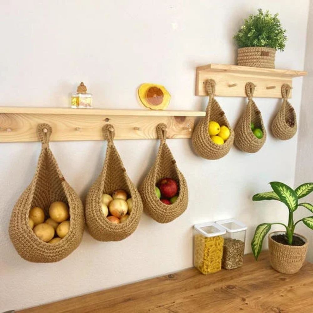 Wall Hanging Baskets Natural Cotton Rope | Rustic Charm 3