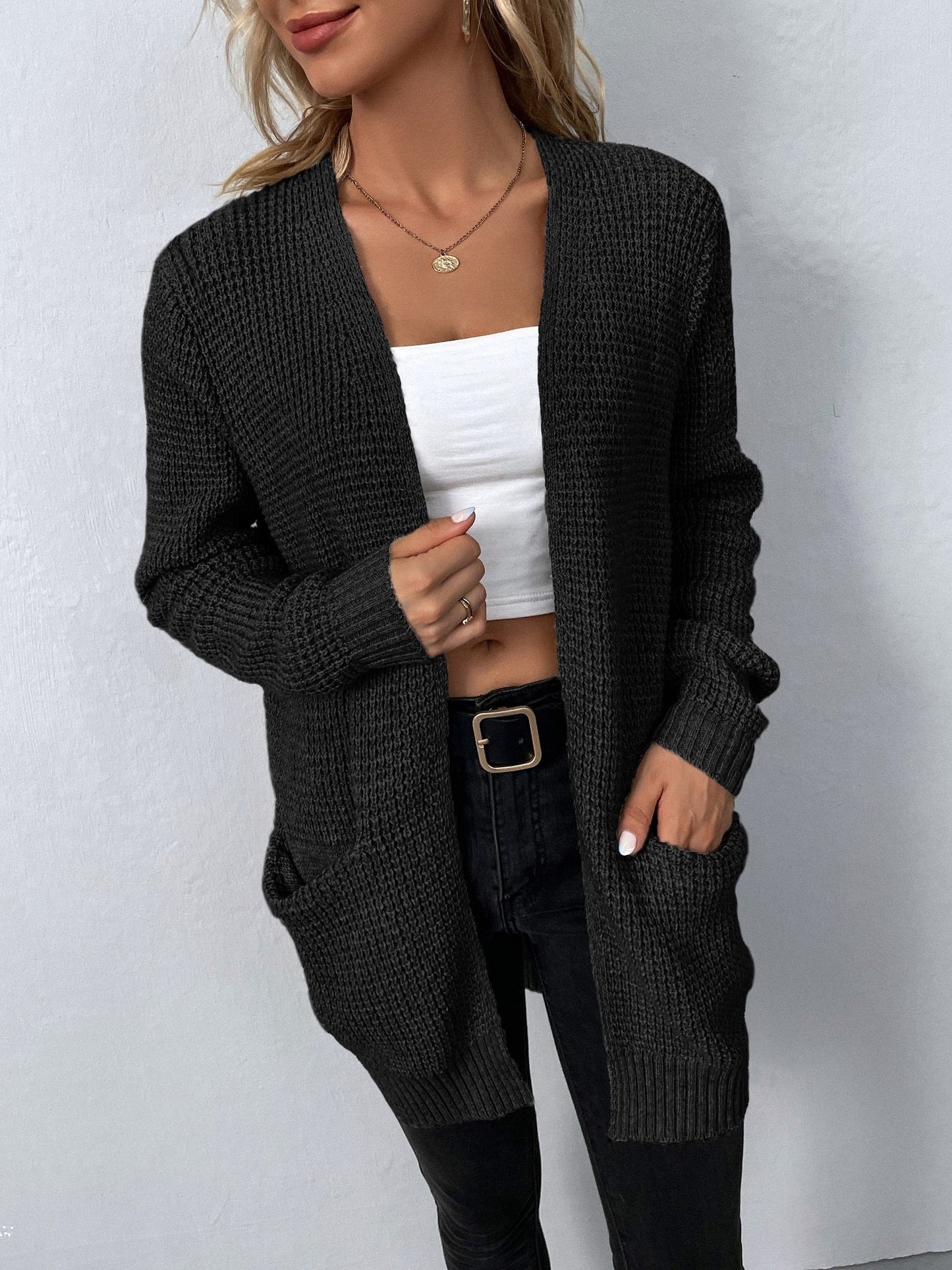 Women Knit Pocket Cardigan | Sara
