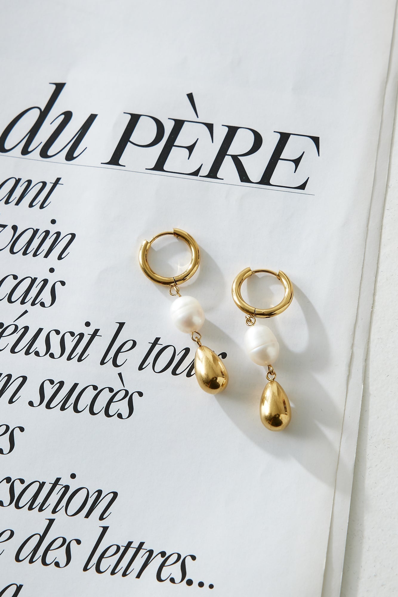 Women Gold Earrings for Women Gold Plated Pearl | Elegant Charm-3