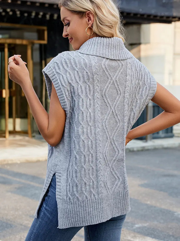 Women Vest Beige Soft Knit | Emma-4
