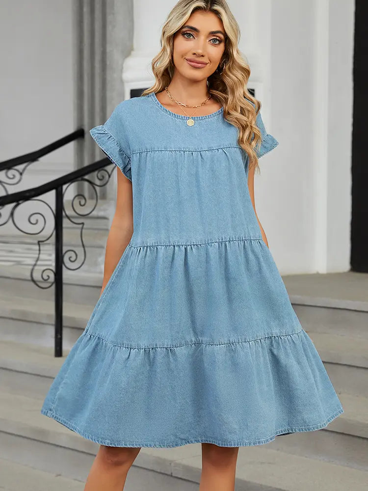 Women Denim Dress Loose Fit Summer | Summer Breeze-2
