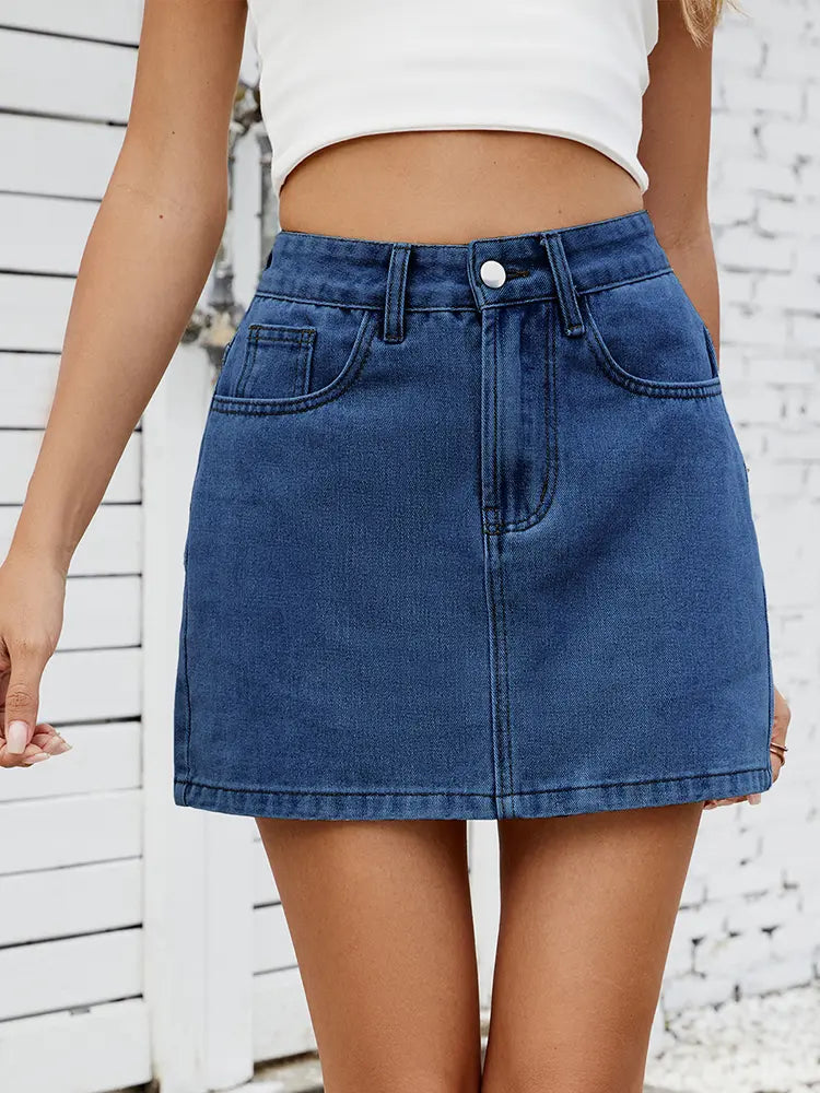 Variant image for Women Denim Skirt Blue Denim | Trendsetter-6