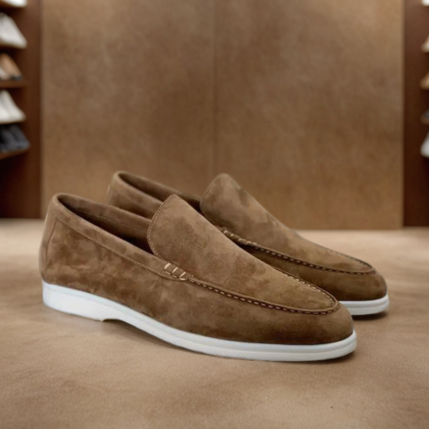 Variant image for Men's Suede Loafers Brown | Elvy-23
