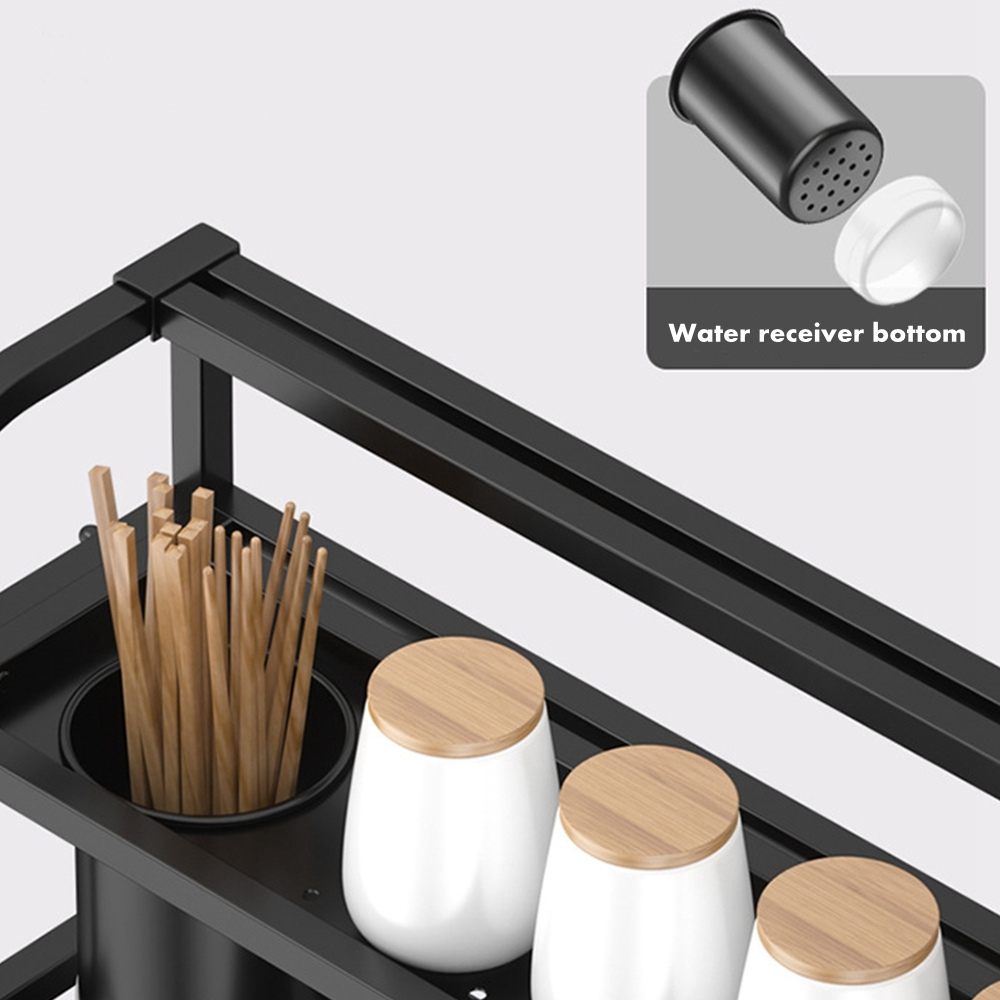 Kitchen Rack Black Carbon Steel | Elegant Storage Solution 6