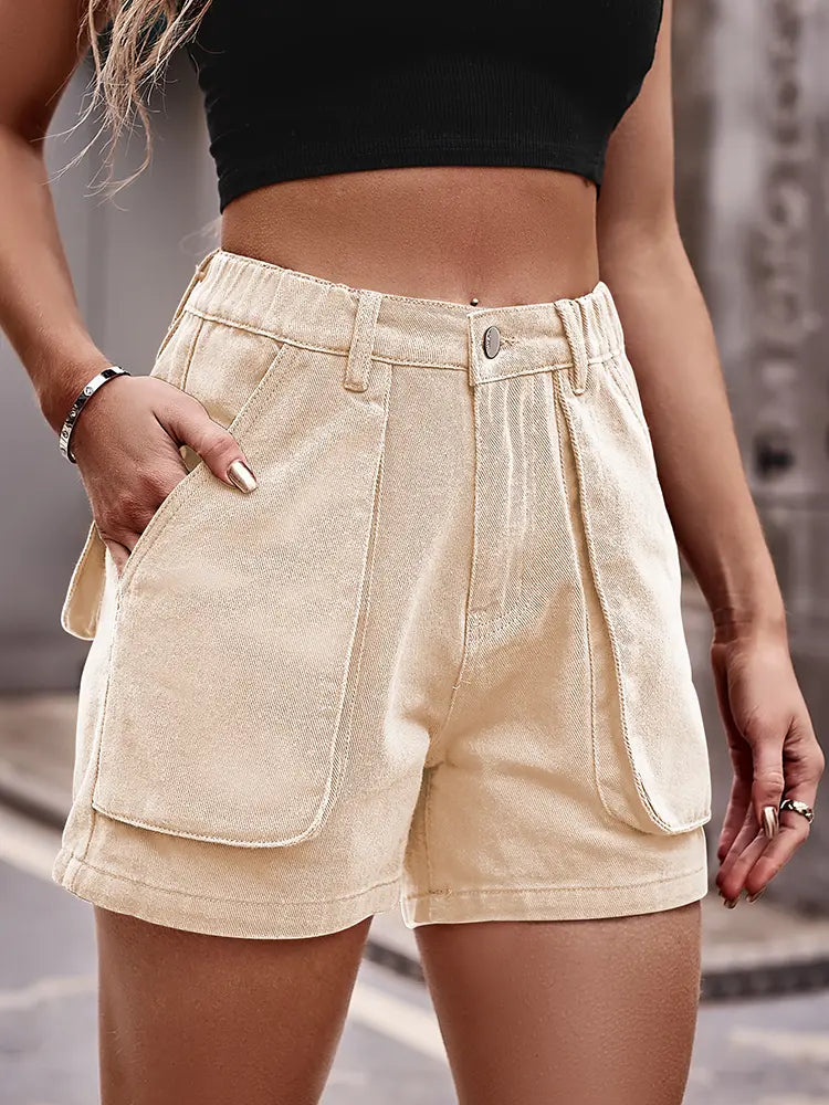 Men's Cargo Shorts Blue Stretch Cotton | Casual Vibes-2