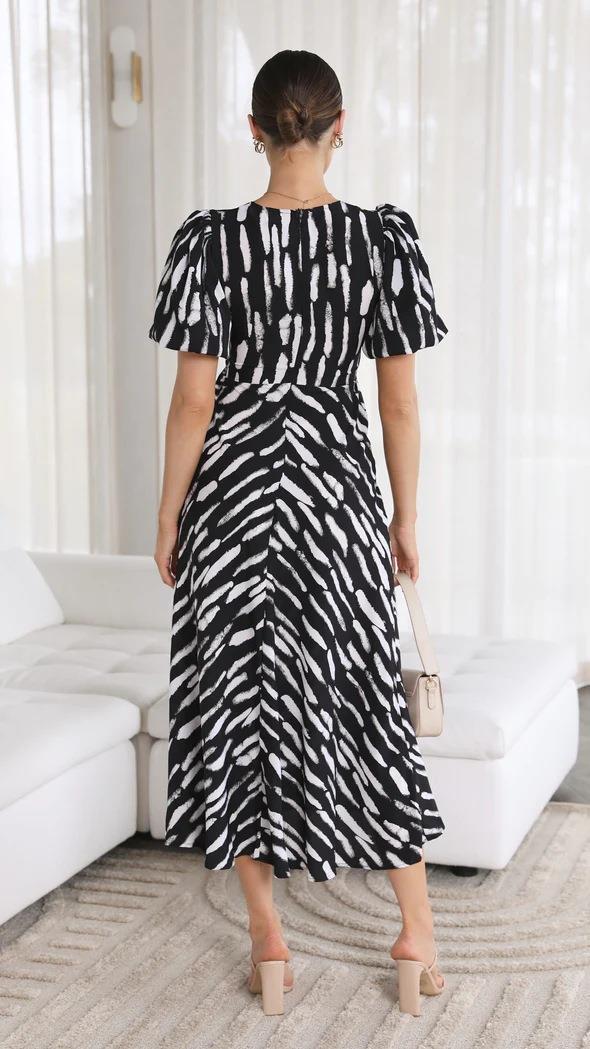 Women Abstract Print Midi Dress | Tamara