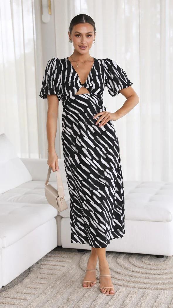 Women Abstract Print Midi Dress | Tamara