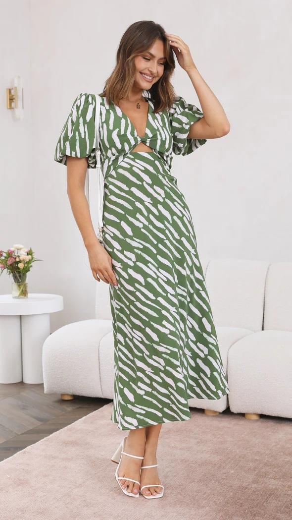 Women Abstract Print Midi Dress | Tamara