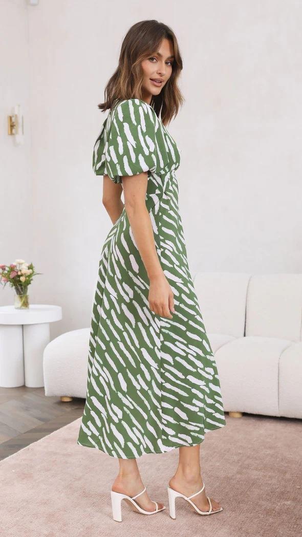 Women Abstract Print Midi Dress | Tamara