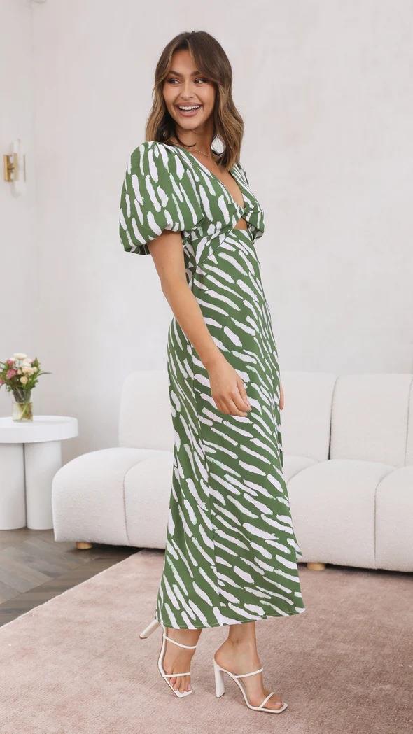 Women Abstract Print Midi Dress | Tamara