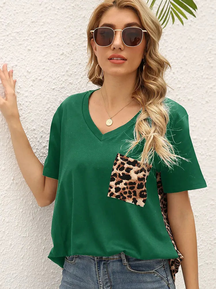 Women Graphic Tee Leopard Print Knit | Trendy-4