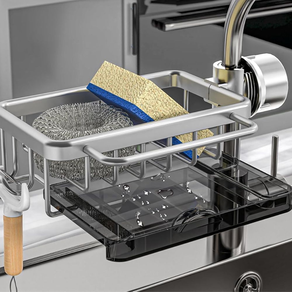 Sink Caddy Silver Aluminum | Elegant Design 2