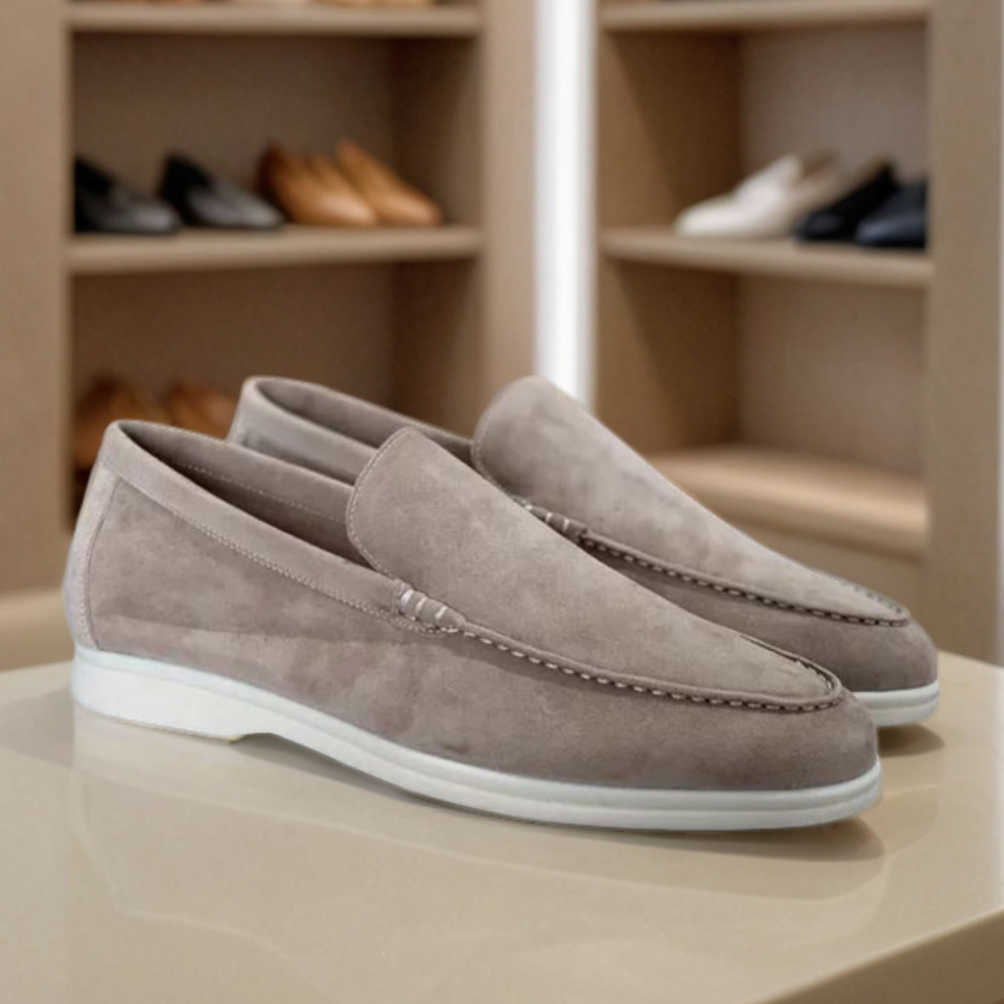 Variant image for Men's Suede Loafers Brown | Elvy-56