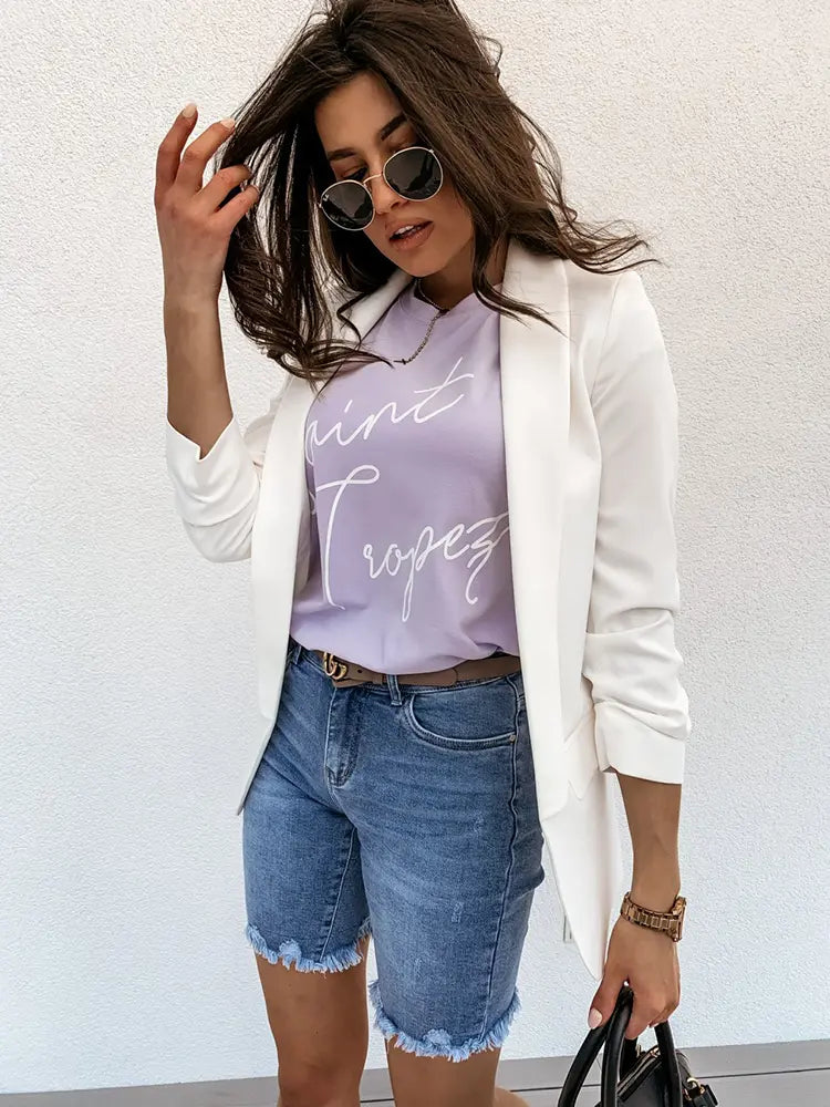 Women Denim Shorts Blue Distressed Cotton | Summer Vibes-3