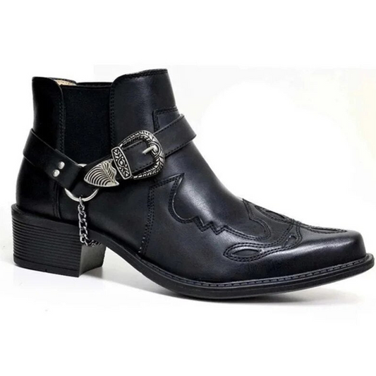 Men Western Buckle Ankle Boots | Benjamin